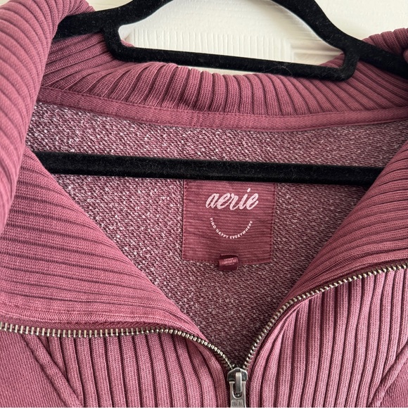 Aerie | Deep Purple Quarter-Zip Sweatshirt | Medium - Picture 2 of 7